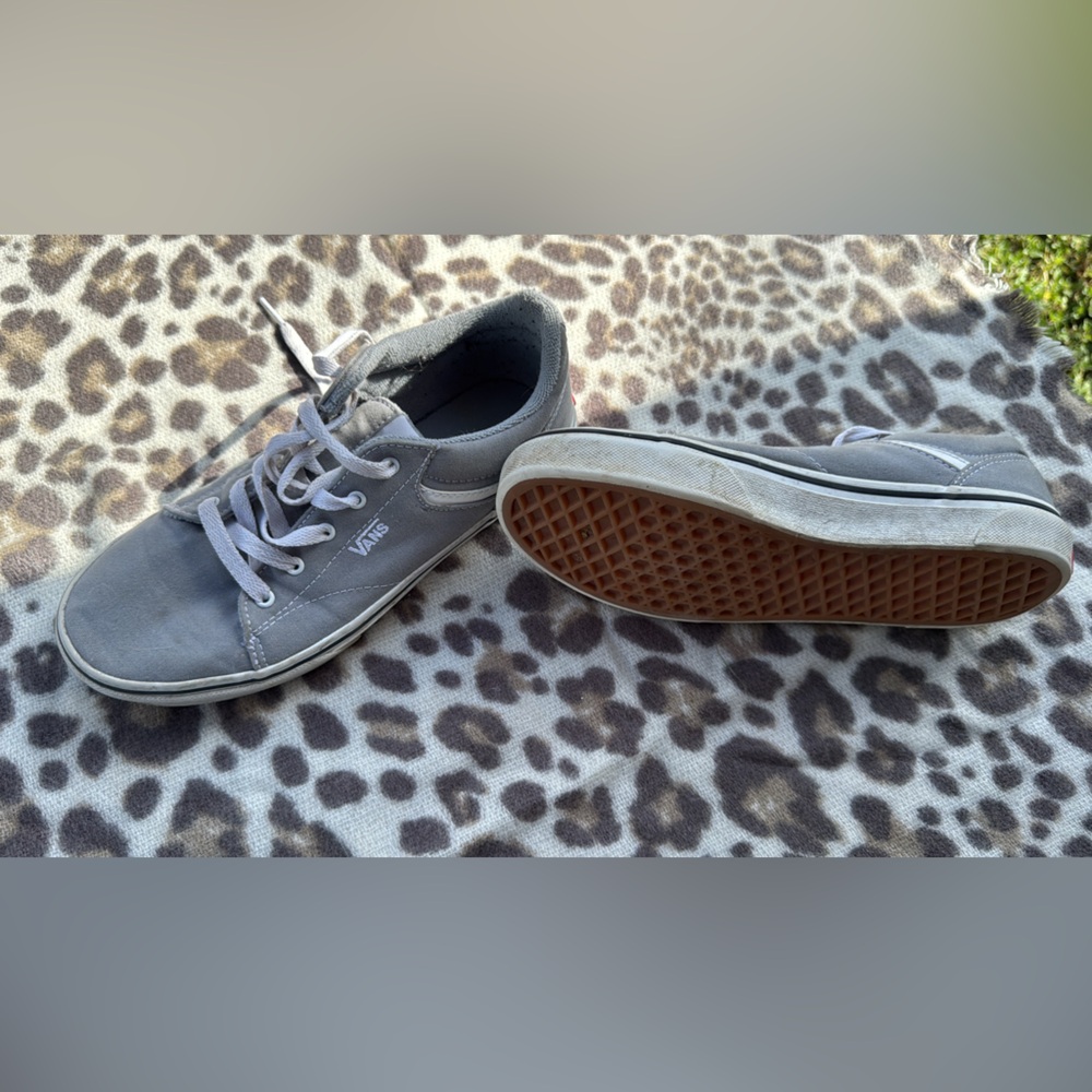 Vans Gray and White Low-Top Sneakers